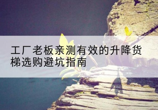 晋江升降货梯怎么选-工厂老板亲测有效的升降货梯选购避坑指南